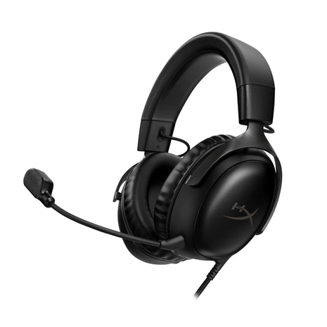 HyperX Cloud III 鈥?Wired Gaming Headset, PC, PS5, Xbox Series X|S, Angled 53mm Drivers, DTS Spatial Audio, Memory Foam, Durable Frame, Ultra-Clear 10mm Mic, USB-C, USB-A, 3.5mm 鈥?Black