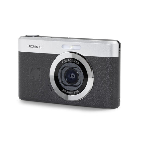 KODAK PIXPRO C1 Friendly Zoom Digital Camera - 13MP Compact Point and Shoot with 2.8??180? Tilt LCD Flip Screen, Retro Vintage Design with 4X Zoom and 1080P Full HD Video for Travel, Vlogging, Black