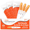 iHealth Early Detection Pregnancy Test 3 Pack, Ultra-Sensitive Results 6 Days Before Missed Period, Over 99% Accurate. Easy at-Home Fertility HCG Test Kit, Individually Wrapped, Pruebas de embarazo