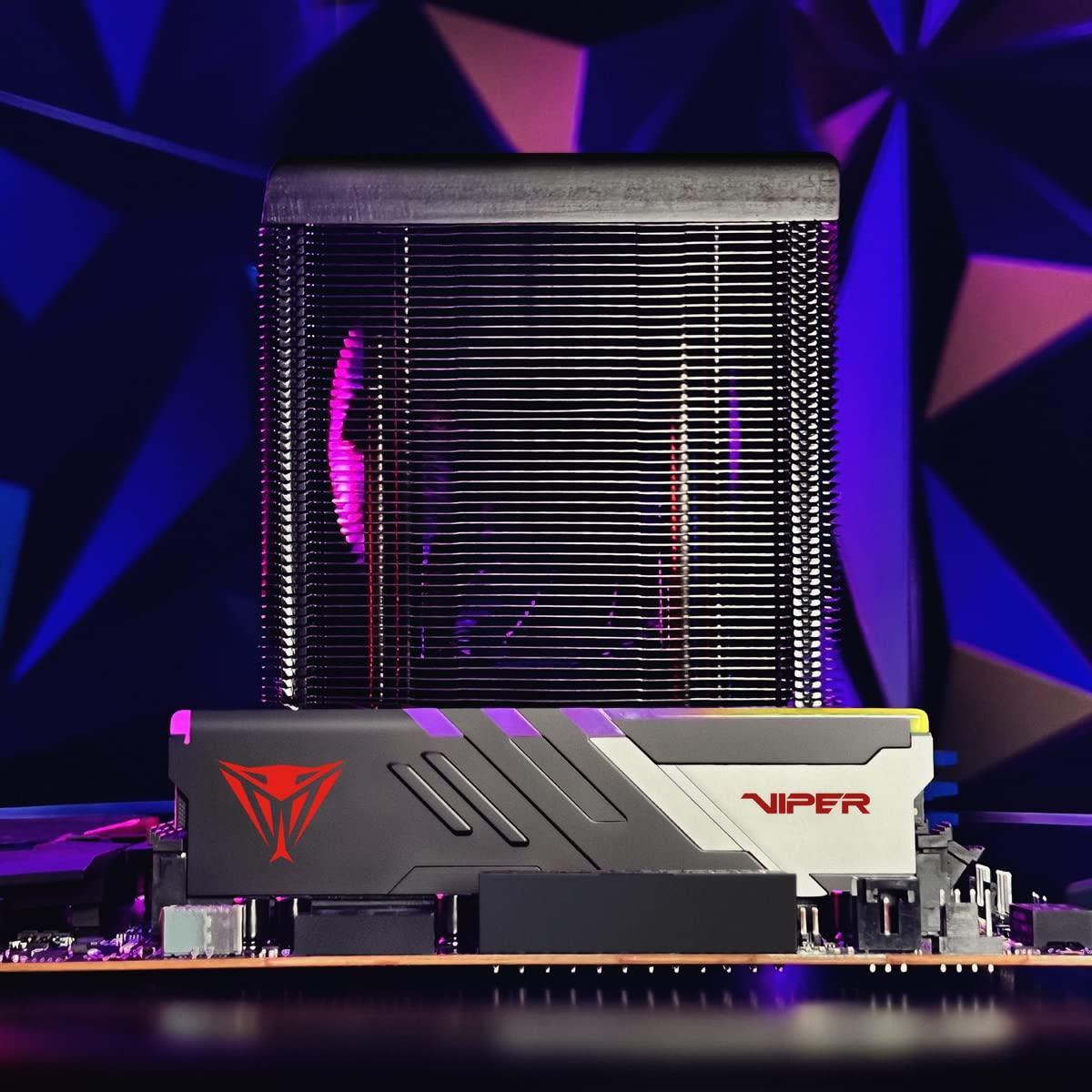 Patriot Memory Viper Venom RGB DDR5 RAM 32GB (2X16GB) 6000MHz CL30 1.35v UDIMM Desktop Gaming Memory Kit Compatible with Intel XMP/AMD Expo - PVVR532G600C30K