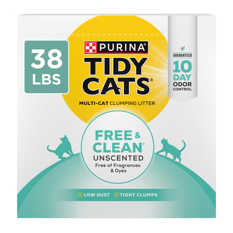 Purina Tidy Cats Free and Clean Unscented Cat Litter - 38 lb. Box