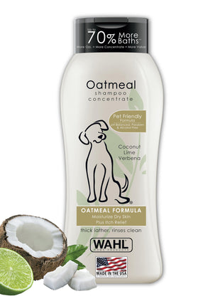 Wahl USA Dry Skin & Itch Relief Pet Shampoo for Dogs 芒聙聯 Oatmeal Formula with Coconut Lime Verbena Scent & Pet Friendly Formula, 24 Oz - Model 820004A