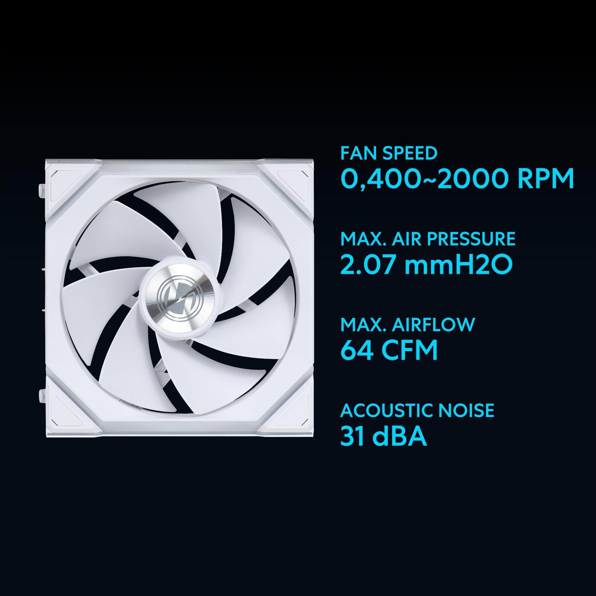 Lian Li UNI Fan SL Wireless (Reverse Blade) 120mm ARGB Fan - Single Pack - 2.4 GHz Wireless Signal for RGB & Fan Control - Daisy-Chain Design - Controller NOT Included & Required - White (12RSL1W1W)