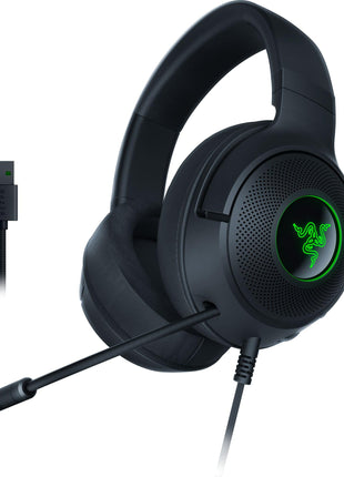 Razer Kraken V3 X Wired USB Gaming Headset: Lightweight Build - Triforce 40mm Drivers - HyperClear Cardioid Mic - 7.1 Surround Sound - Chroma RGB Lighting - Black