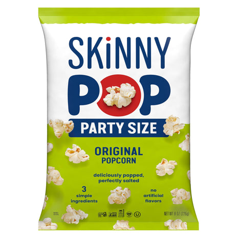 SkinnyPop Popcorn Bag, Original, Party Size Bag, Gluten Free Snacks, 8 oz