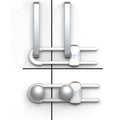 QT BABY Baby Proofing Cabinet Locks | Adjustable U Shaped Baby Safety Latches for Drawers, Fridge, Closet |Modern Baby Proofing Cabinet Lock with Extra Secure Lock Buttons (Pack of 2, White)