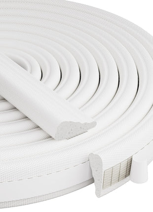 Kneelisa 118" Wedge-Shape Foam Window Weather Stripping Door Seal | Soundproofing Frame Winter Insulation Strip,Noise Cancelling Window Inserts,Door Gap Filler Light Blocker,White