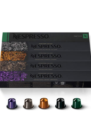 Nespresso Capsules Original Line, Ispirazione Variety Pack, Medium & Dark Roast Espresso Coffee, 50 Count Coffee Pods