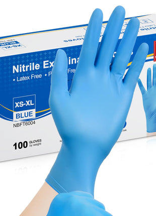 Schneider Nitrile Exam Gloves - M, 100-ct Box,Blue Disposable Gloves, Latex Free, Powder Free, Medical Glove for Cooking, Cleaning, Examination