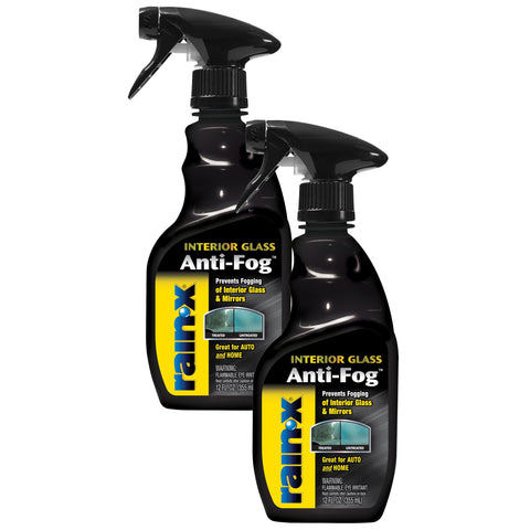 Rain-X 630543 Interior Glass Anti-Fog, 12 oz. - Prevents Fogging of Interior Glass and Mirrors, Usable on Both Automobiles and Marine Vehicles (Pack of 2)