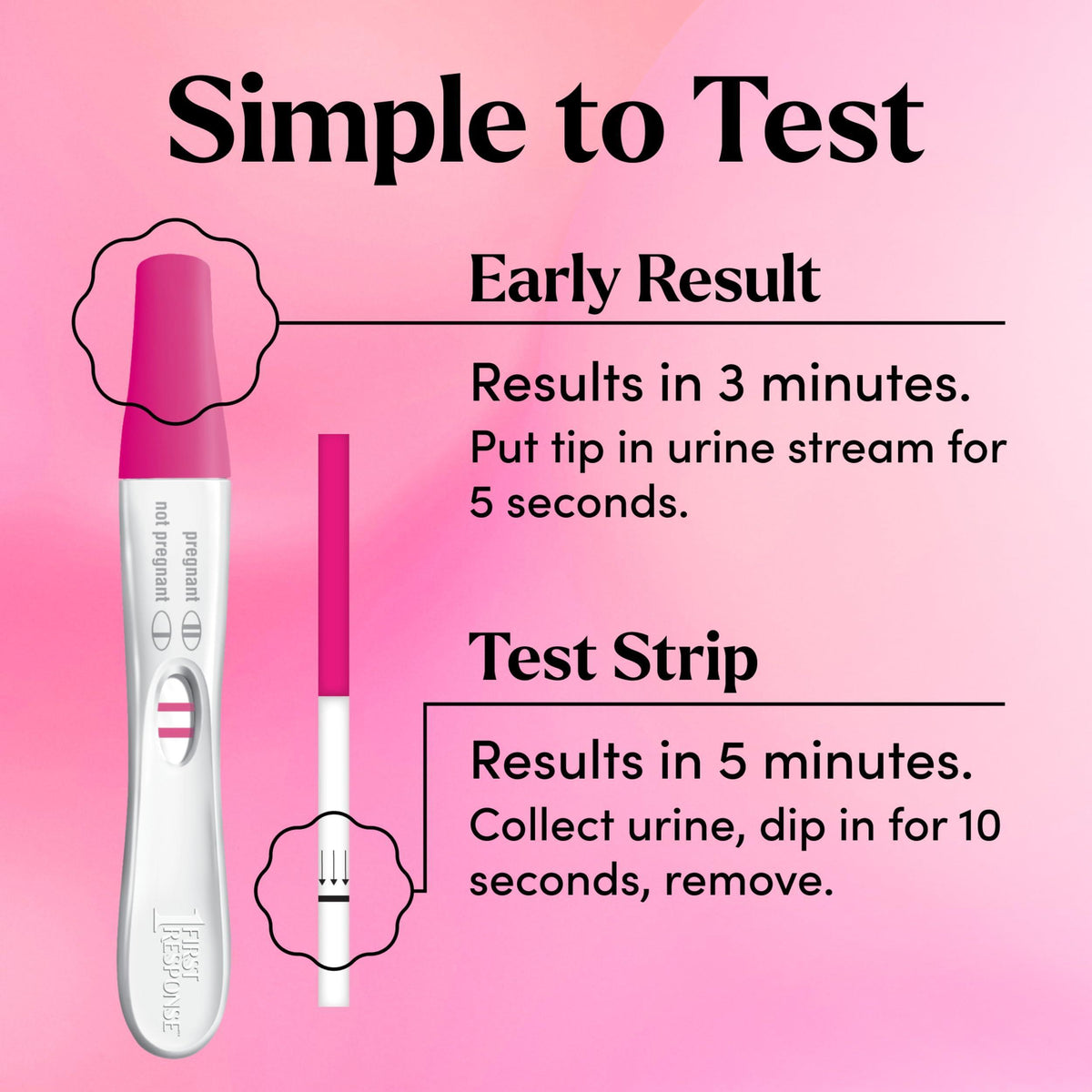 FIRST RESPONSE Comfort Check Pregnancy Test, 8 Count, Pink & White