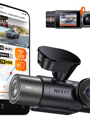 Vantrue N2X 2.7K Dash Cam Front and Inside, 5G WiFi Dual Dash Camera for Car with HDR IR Night Vision, STARVIS 2, GPS, 2.5K/60FPS, G-Sensor, 24/7 Parking Mode, Voice Control, Support 512GB Max