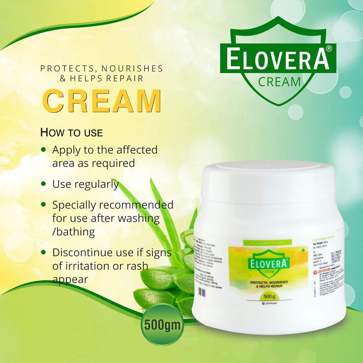 Elovera Moisturising Cream, 500 g