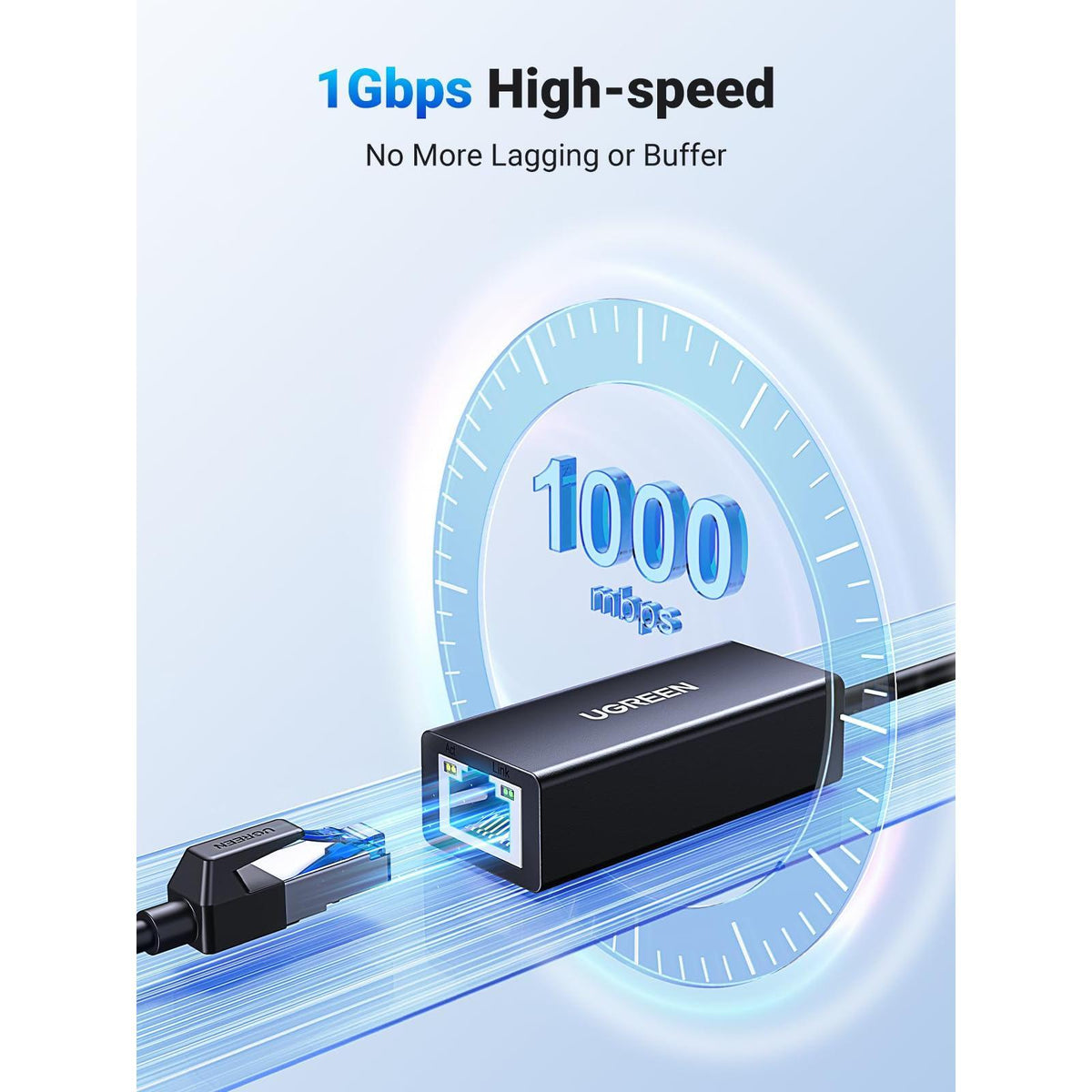 UGREEN USB to Ethernet Adapter, 1000Mbps Plug and Play Ethernet Adapter with USB 3.0, Driver Free, RJ45 LAN Network Dongle Compatible with Nintendo Switch, Laptop, PC, MacBook, Windows, macOS, Linux