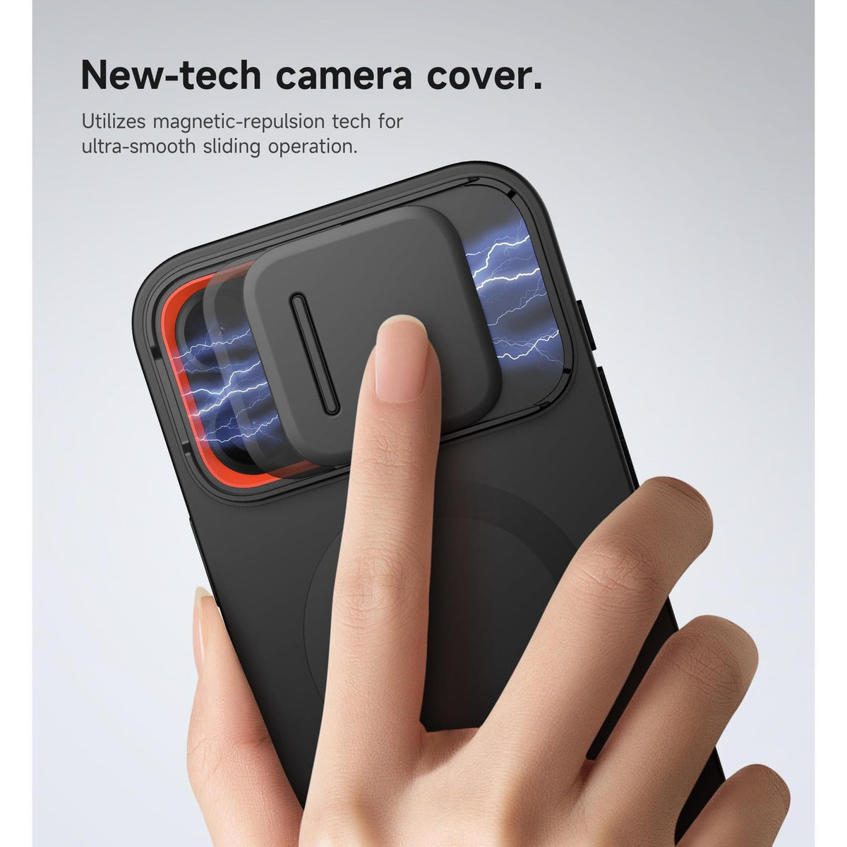 SURITCH for iPhone 16 Pro Max Case with Magnetic Camera Slide Cover and Adjustable Kickstand, Compatible with MagSafe, Shockproof Bumper Case Slim Protective Cover 6.9 Inch, Black
