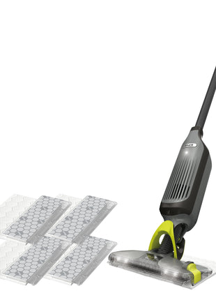 Shark VACMOP Cordless Vacuum & Spray Mop, Gray, VM252 | Hard Floor Cleaner, Powerful Suction, Lightweight, LED Headlights, 4 Disposable Pads, 12oz Solution Included