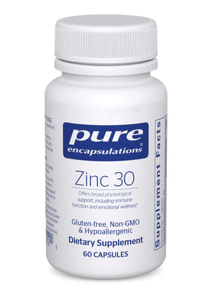 Pure Encapsulations Zinc 30 mg   Supplement for Immune System Support, Growth and Development, and Wound Healing*   with Zinc Picolinate 30 mg   60 Capsules