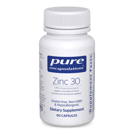 Pure Encapsulations Zinc 30 mg   Supplement for Immune System Support, Growth and Development, and Wound Healing*   with Zinc Picolinate 30 mg   60 Capsules