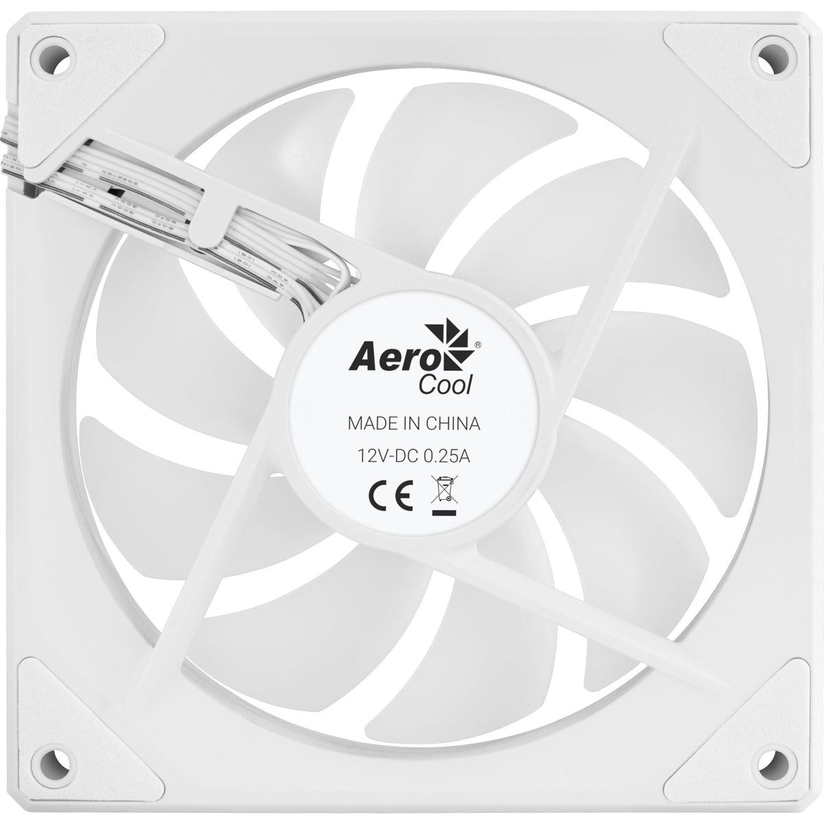 AeroCool Phantom M-3 Reverse Infinity Mirror ARGB Fan, for PC Case, 120mm, PWM 500-1800 RPM, Hydraulic Bearing, Eight Shock-Absorbing Pads, Liquid and Air Cooler, White
