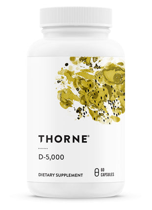THORNE   Vitamin D 5000   Vitamin D3 Supplement   Support Healthy Bones, Teeth, Muscles, Cardiovascular, and Immune Function*   NSF Certified for Sport   Dairy Free, Soy Free   60 Capsules