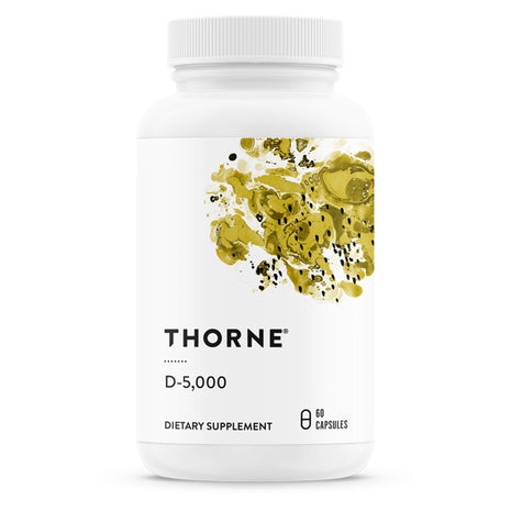 THORNE   Vitamin D 5000   Vitamin D3 Supplement   Support Healthy Bones, Teeth, Muscles, Cardiovascular, and Immune Function*   NSF Certified for Sport   Dairy Free, Soy Free   60 Capsules