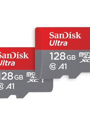 SanDisk 128GB (2-Pack) Ultra microSDXC UHS-I Memory Card (2x128GB) with Adapter - SDSQUAB-128G-GN6MT [New Version]