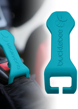 Bucklebee Easy Car Seat Buckle Release Aid for Children Unbuckle Car Seat Release Tool - Button Pusher - Opener for Nails - Buckle Release (1 Pack Teal)
