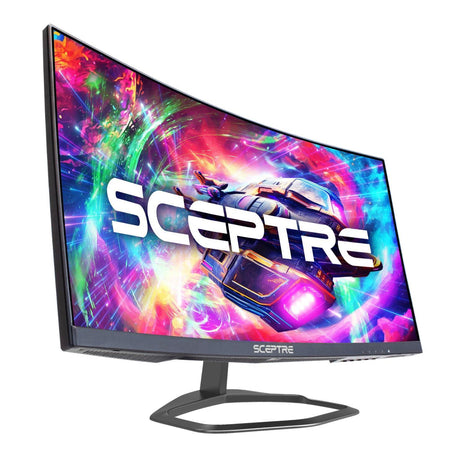 Sceptre Curved 24.5-inch Prime Gaming Monitor up to 240Hz 1080p R1500 1ms DisplayPort x2 HDMI x2 Blue Light Shift Build-in Speakers, Machine Black 2025 (C255B-FWT240 Series)