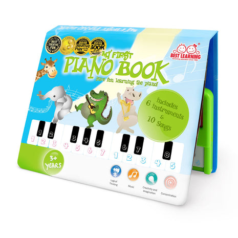 BEST LEARNING My First Piano Book - 20-Key Toy Piano for Kids Ages 3+ | Educational musical toy with 10 nursery rhymes and 6 instrument sounds; birthday gift for 3, 4, 5 year old girls and boys
