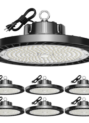 lvsdak UFO LED High Bay Lights 200W 30000LM 5000K 6 Pack | with Plug Suitable for Warehouse Workshop Factory Gym Garage Barn AC100-277V