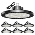 lvsdak UFO LED High Bay Lights 5000K 200W 30000LM 6 Pack with Plug High Bay Led Shop Lights Suitable for Warehouse Workshop Factory Gym Garage Barn LED Lamp AC100-277V