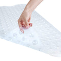 YINENN Bath and Shower Safety Mats 40x16 inch, Non Slip with Suction Cups for Bathroom Stall and Tub Floor, Extra Large and Machine Washable, Drain Holes Keep Bathtub Clean, Clear
