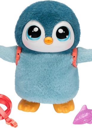 Little Live Pets Walking Penguin My Pet Waddles, Interactive Plush Penguin with 25+ Sounds and Detachable Leash, Toy Penguins for Kids of Ages 5+ | Dances, flaps wings, eats & giggles when fed; interactive plush pet toy for kids ages 5+