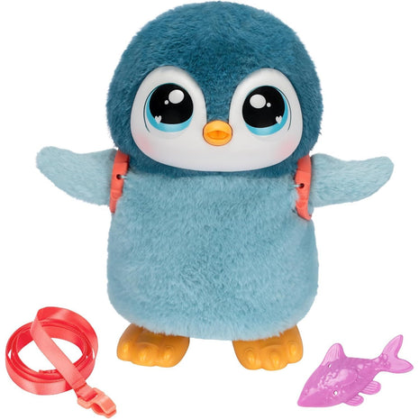 Little Live Pets Walking Penguin My Pet Waddles, Interactive Plush Penguin with 25+ Sounds and Detachable Leash, Toy Penguins for Kids of Ages 5+ | Dances, flaps wings, eats & giggles when fed; interactive plush pet toy for kids ages 5+