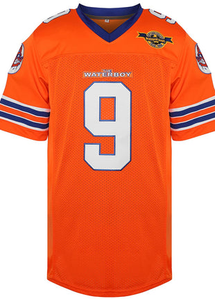 Phoneutrix Bobby Boucher #9 The Waterboy Adam Sandler Movie Mud Dogs Bourbon Bowl Football Jersey (Orange, X-Large)