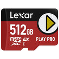 Lexar 512GB Play PRO microSD Express Card, UHS-I, C10, U3, V30, Full HD, 4K, Up to 900/600 MB/s Memory Card, Compatible w/Nintendo-Switch 2, ASUS ROG Ally, Steam Deck, Gaming (LMSXPS0512G-BNNNU)