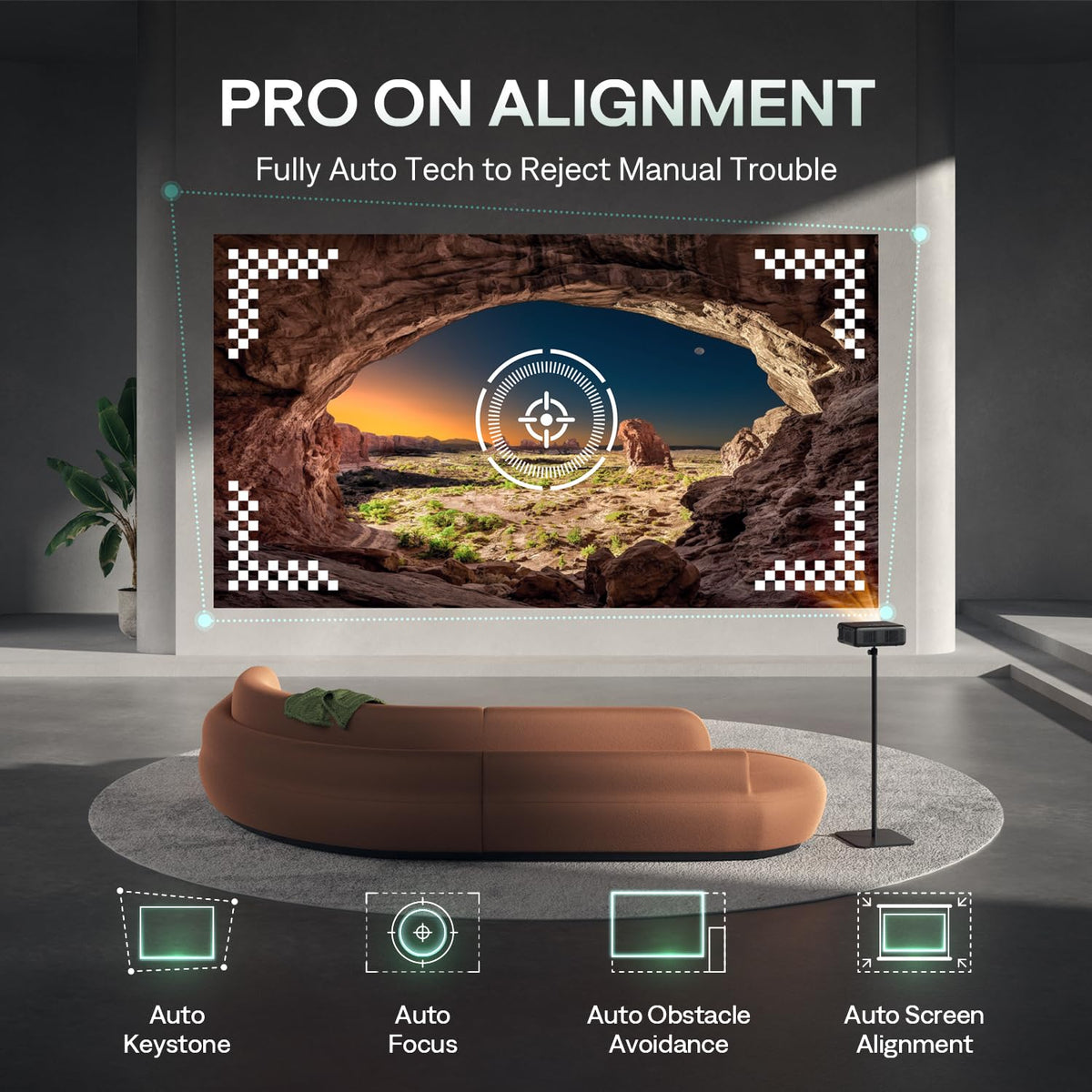 Aurzen Smart Projector with WiFi and Bluetooth, NetfIix Official, 20W Speakers, DoIby Audio & dbx-tv Total Sonics, Auto Focus & Keystone, Native 1080P Portable Outdoor Movie Projector