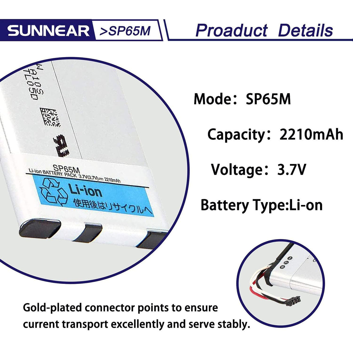 SUNNEAR SP65M 3.7V 2210mAh Battery Replacement for Sony PlayStation PS Vita PCH-1001 PCH-1101 1003 1103 Battery with Tools