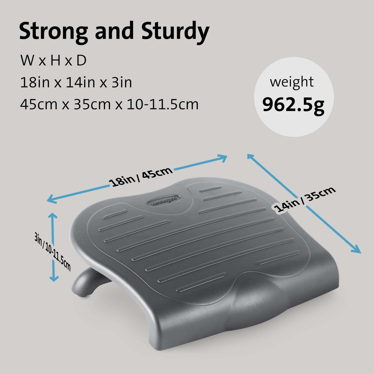 Kensington SoleSaver Adjustable Footrest (K56152US) Gray