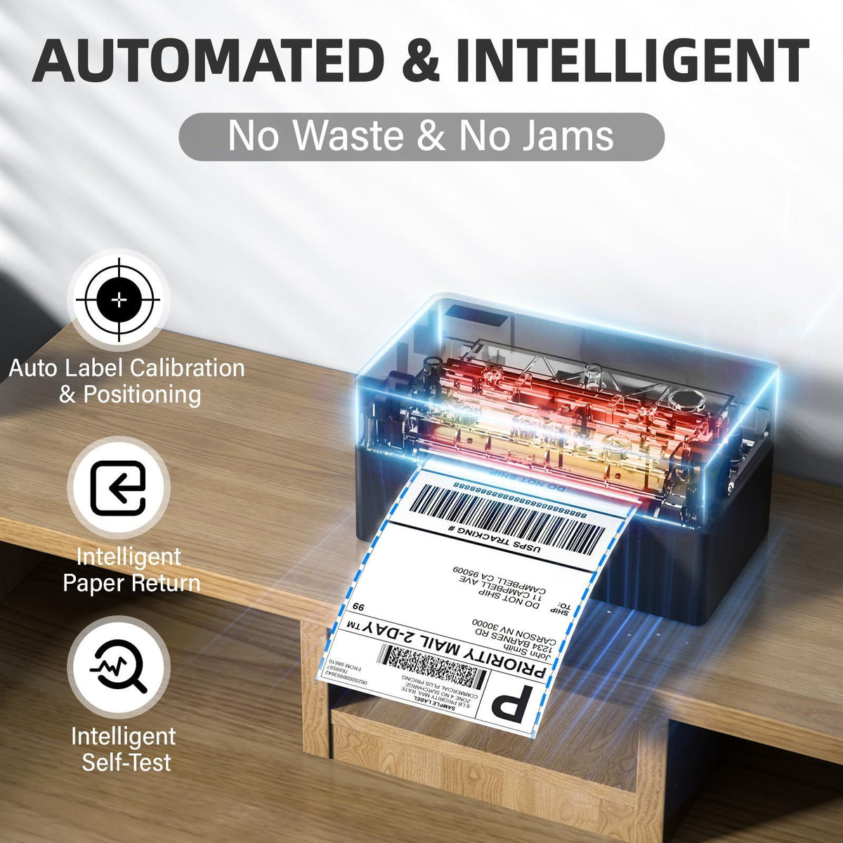PEDOOLO Label Printer, 4x6 Shipping Label Thermal Printer for Packages, Bluetooth Conection and Compatible with Android. iPhone.Windows, Mac, Chromebook, Amazon, Ebay, UPS.USPS, FedEx, Shopify