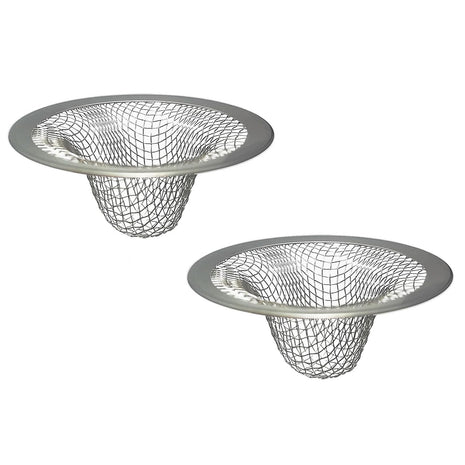 1.0" Small Drain Strainer, Sink Drain Hair Catcher, Bathroom Sink Drain Strainer, 2PCS Drain Mesh Baskets for Laundry, Mop Pool, Utility, Slop, RV Sink, Stainless Steel Drain Filter