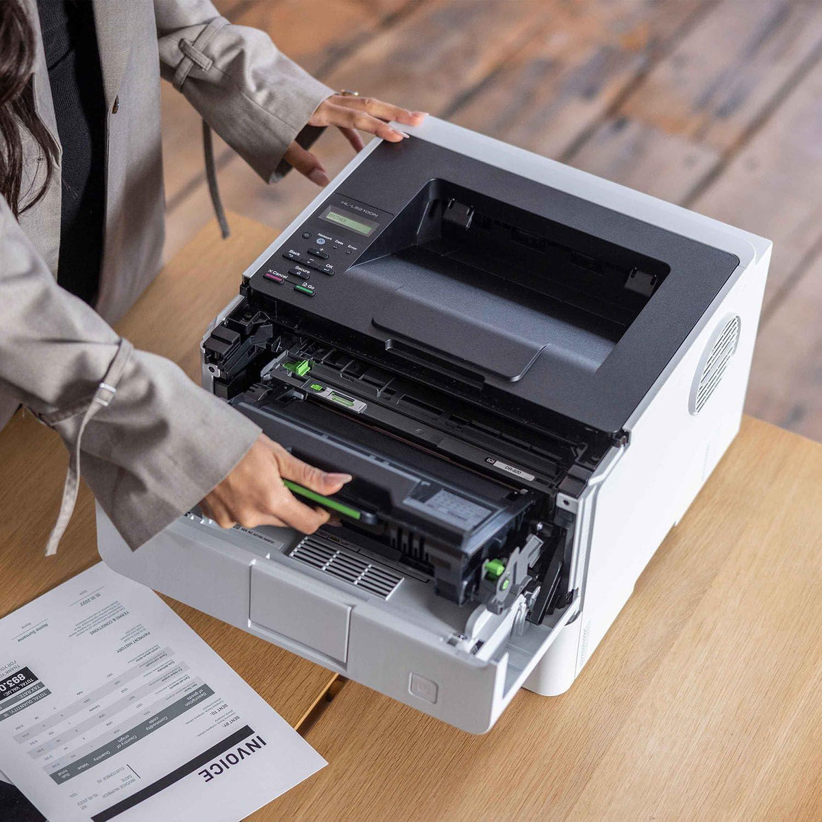 Brother HL-L5210DN Business Monochrome Laser Printer with Duplex Printing, Versatile Paper Handling, Mobile Printing, and Gigabit Ethernet Networking, Works with Alexa
