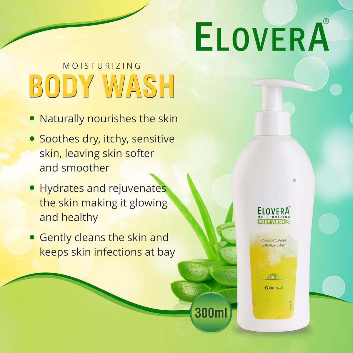 Elovera Moisturising Body Wash, 300 ml