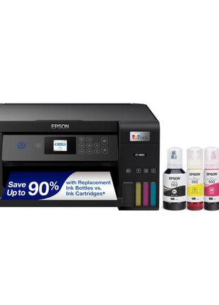 Epson EcoTank ET-2850 Wireless Color All-in-One Cartridge-Free Supertank Printer with Scan, Copy and Auto 2-Sided Printing - Black, Medium