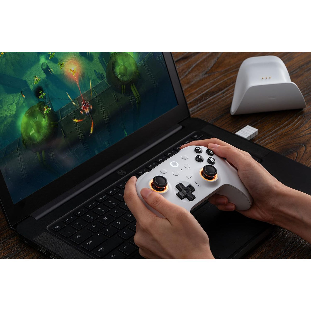 8Bitdo Ultimate 2 Bluetooth Controller for Switch/Switch 2 & Windows PC, Switch Pro Controller with TMR Joysticks, Switchable Hall Effect/Tactile Triggers, Vibration and Motion Control - White