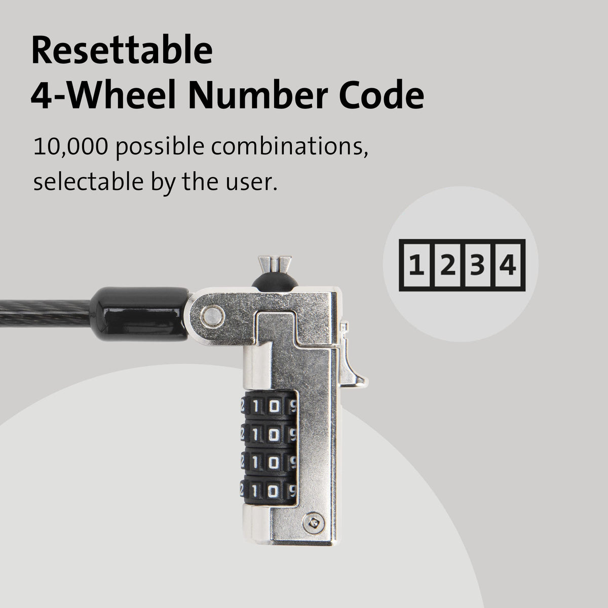 Kensington N17 Dell Laptop Computer Lock, Combination Security Locking Cable (K68008WW) Black