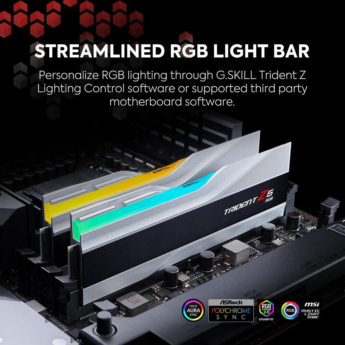 G.SKILL Trident Z5 RGB Series (Intel XMP 3.0) DDR5 RAM 48GB (2x24GB) 8000MT/s CL40-48-48-128 1.35V Desktop Computer Memory UDIMM - Metallic Silver (F5-8000J4048F24GX2-TZ5RS)