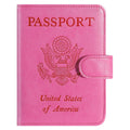 Passport Holder Cover Wallet RFID Blocking Leather Card Case Travel Accessories for Women Men (Pink)