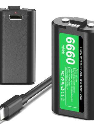 GKHERD Rechargeable Controller Battery Pack for Xbox One/Xbox Series X|S, 2x6660mWh Battery Pack with Type-C Charging Cable for Xbox One/S/X/Elite Controller