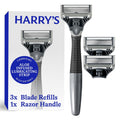 Harry's Shaving Kit for Men - Razor Handle and 3 Razor Blade Refill Cartridges - Charcoal